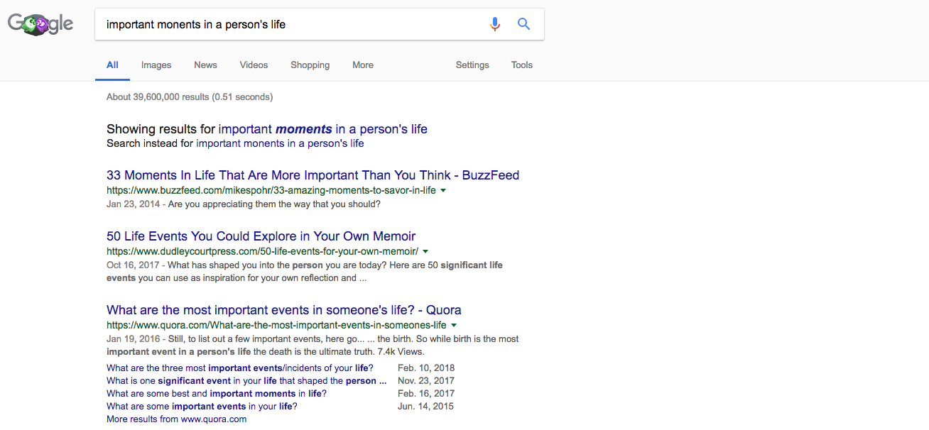 Important moments in a person's life Google Search