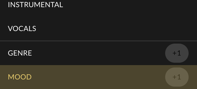 Filter based music search