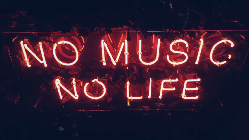 "No Music No Life" neon light sign